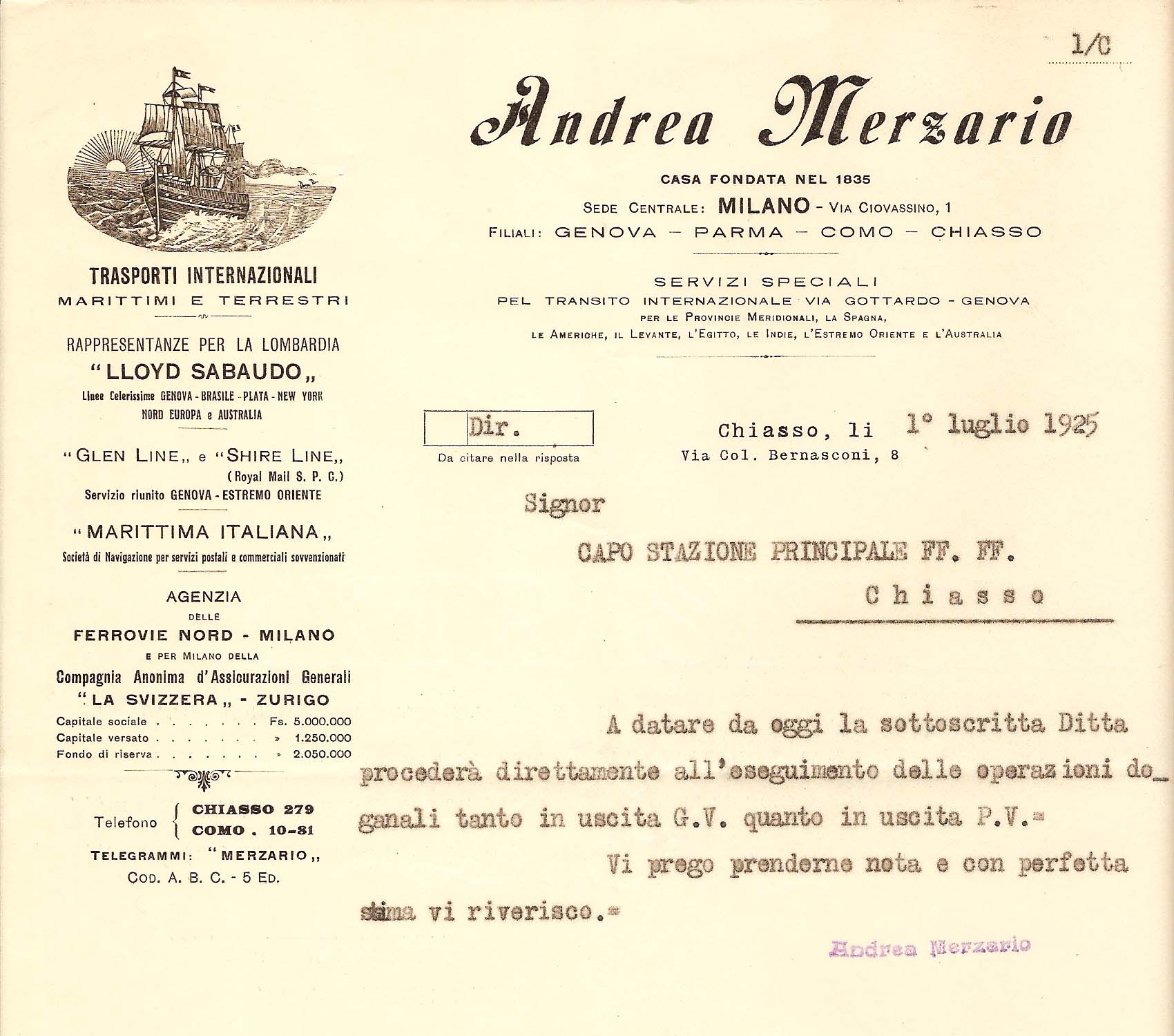 Accreditamento dogana italiana